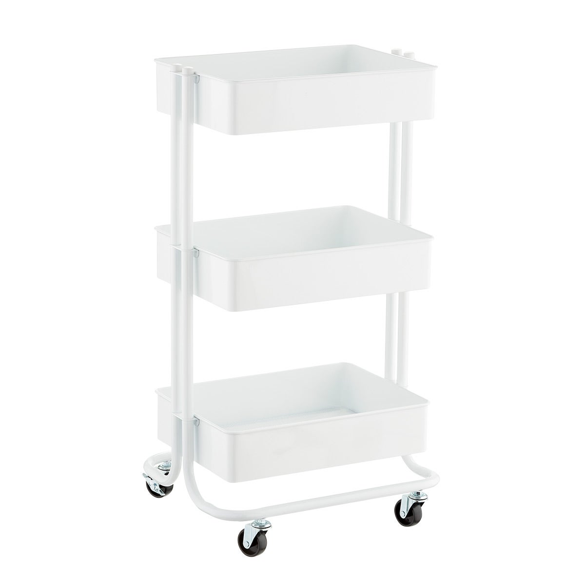 White 3-Tier Rolling Cart Hanging Organizer Cup