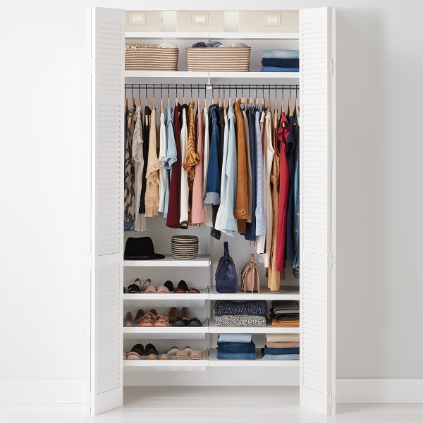 Elfa Décor 4' White Reach-In Clothes Closet