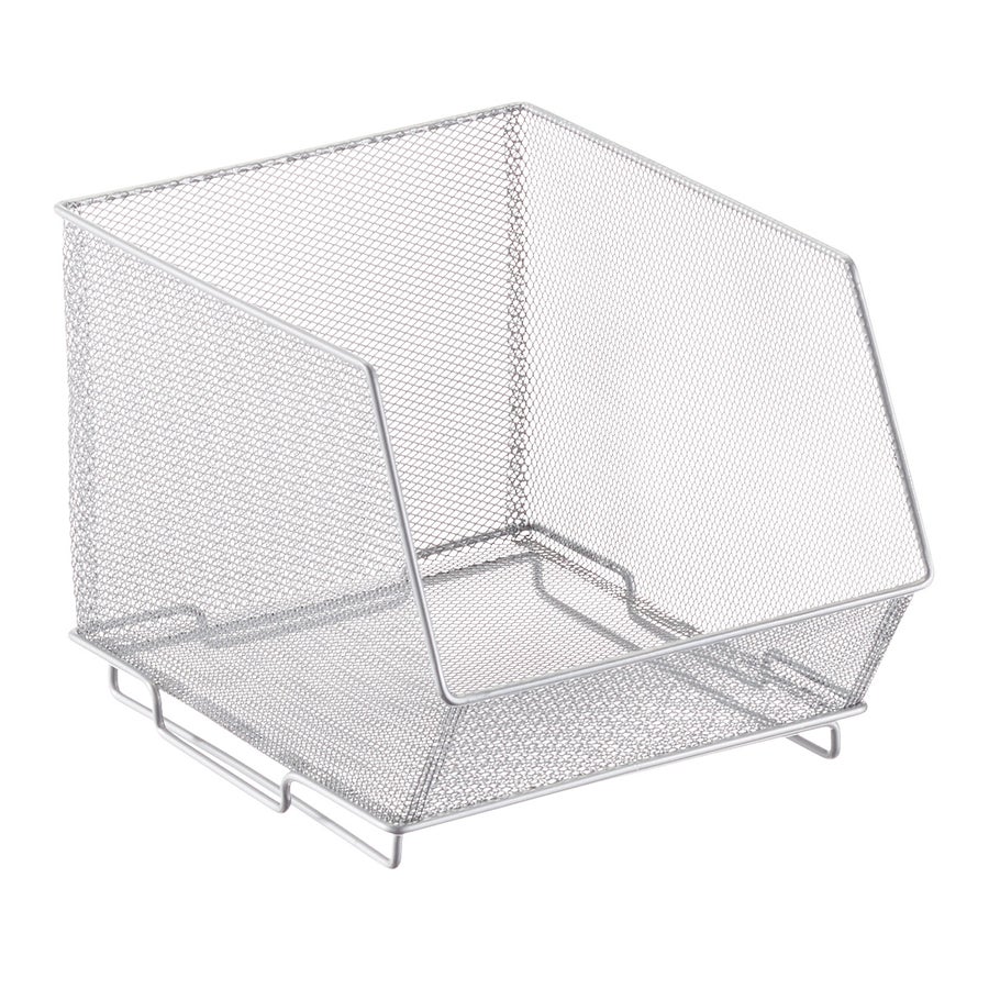 Silver Mesh Stackable Storage Bins The Container Store