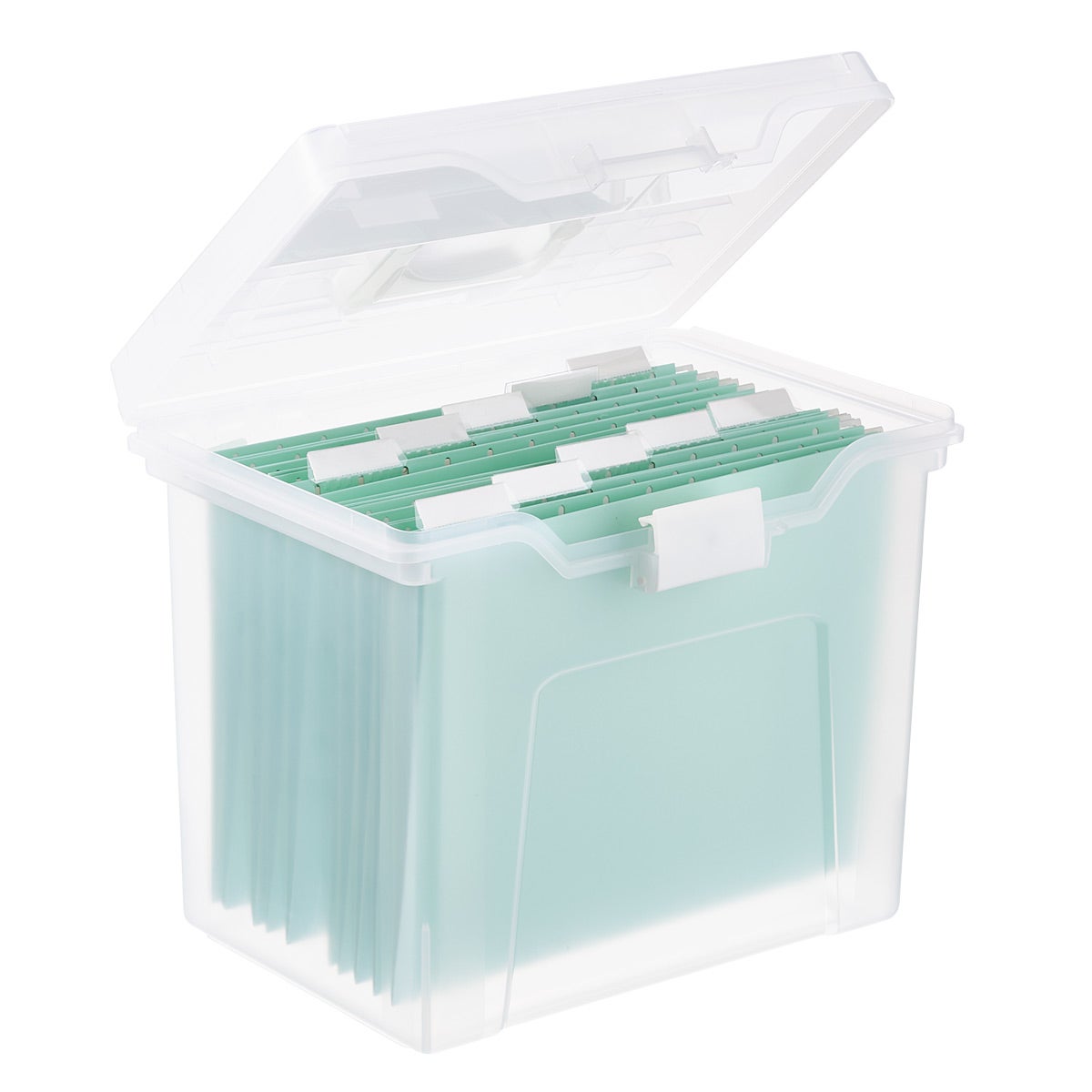 Iris Clear LetterSize Portable File Box with Lid Organizer The Container Store