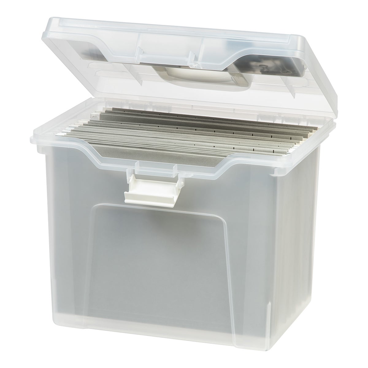 Iris Clear LetterSize Portable File Box with Lid Organizer The Container Store