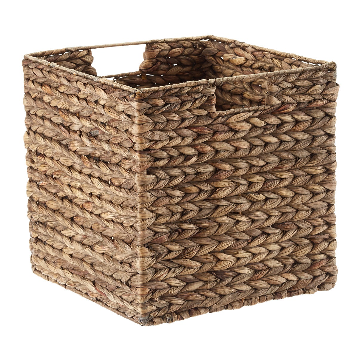 Mocha Water Hyacinth Storage Cubes with Handles The