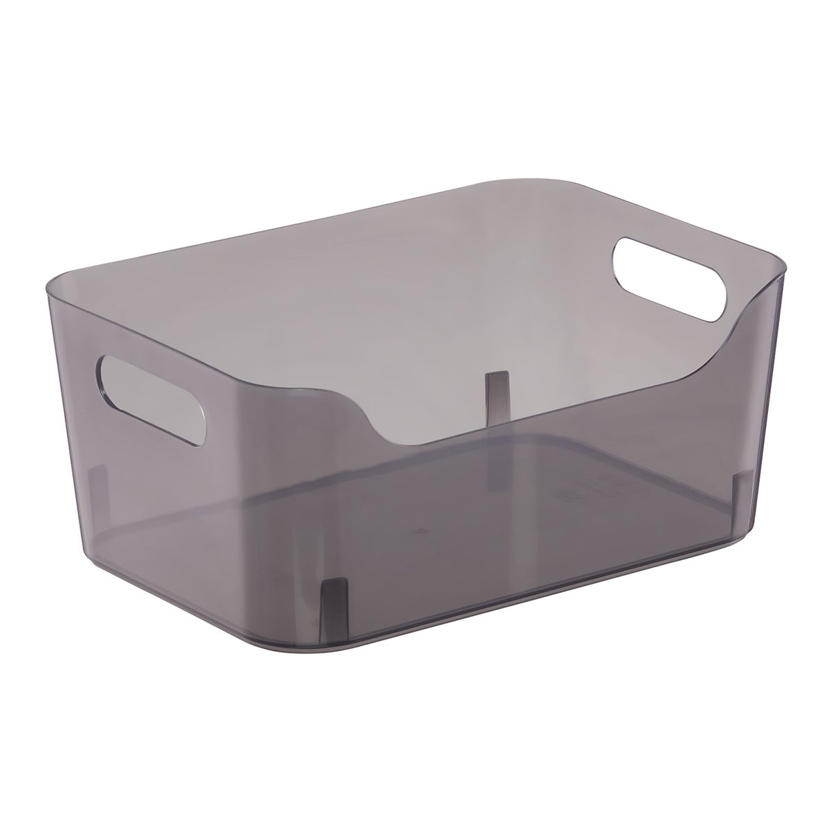 grey plastic storage bins