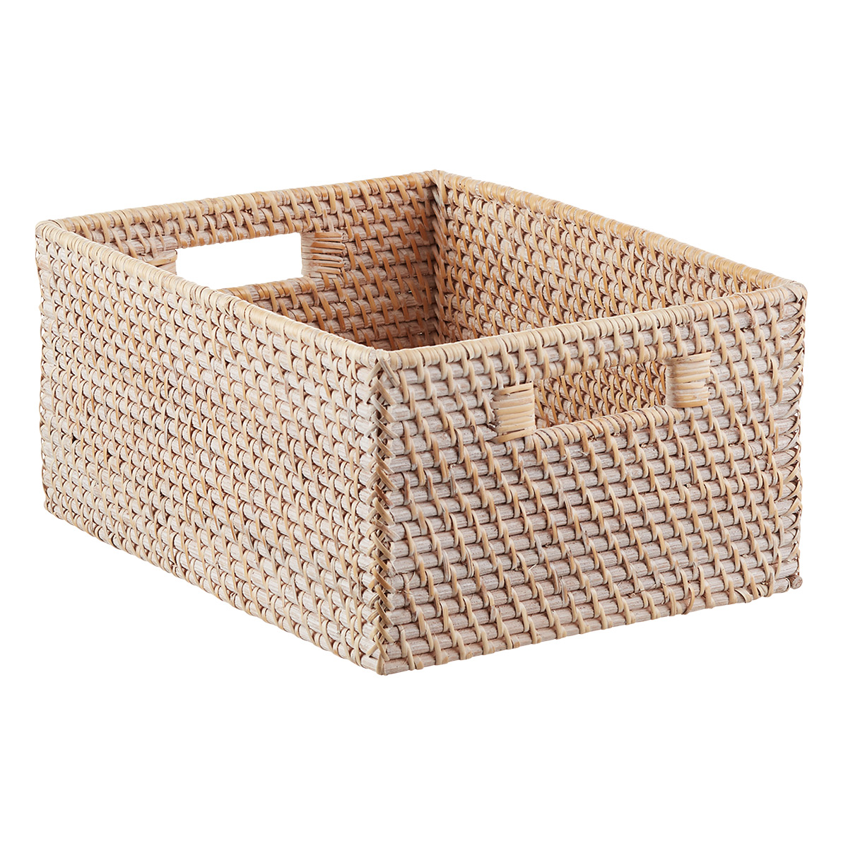 Décor Baskets 2x Grey Wicker Storage Boxes Stackable Bedroom Hamper
