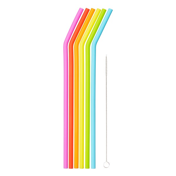 RSVP Silicone Straws with Cleaner