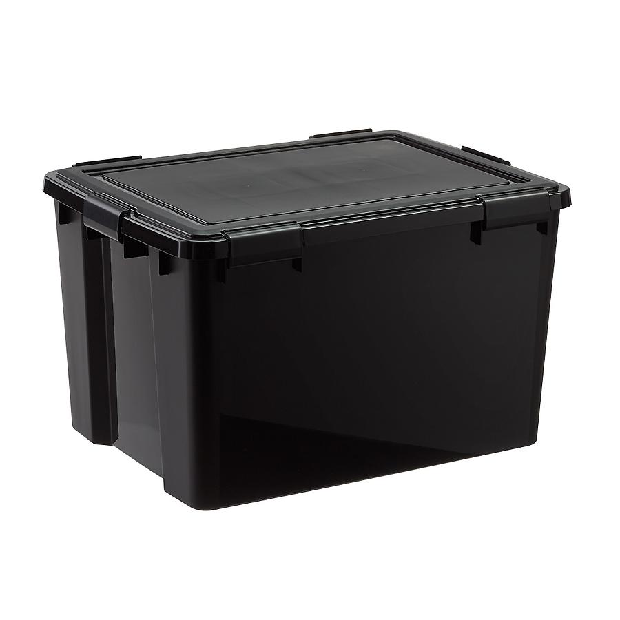 87 Qt. Weather Tight Store It All Storage Bin in Black (Pack of 4