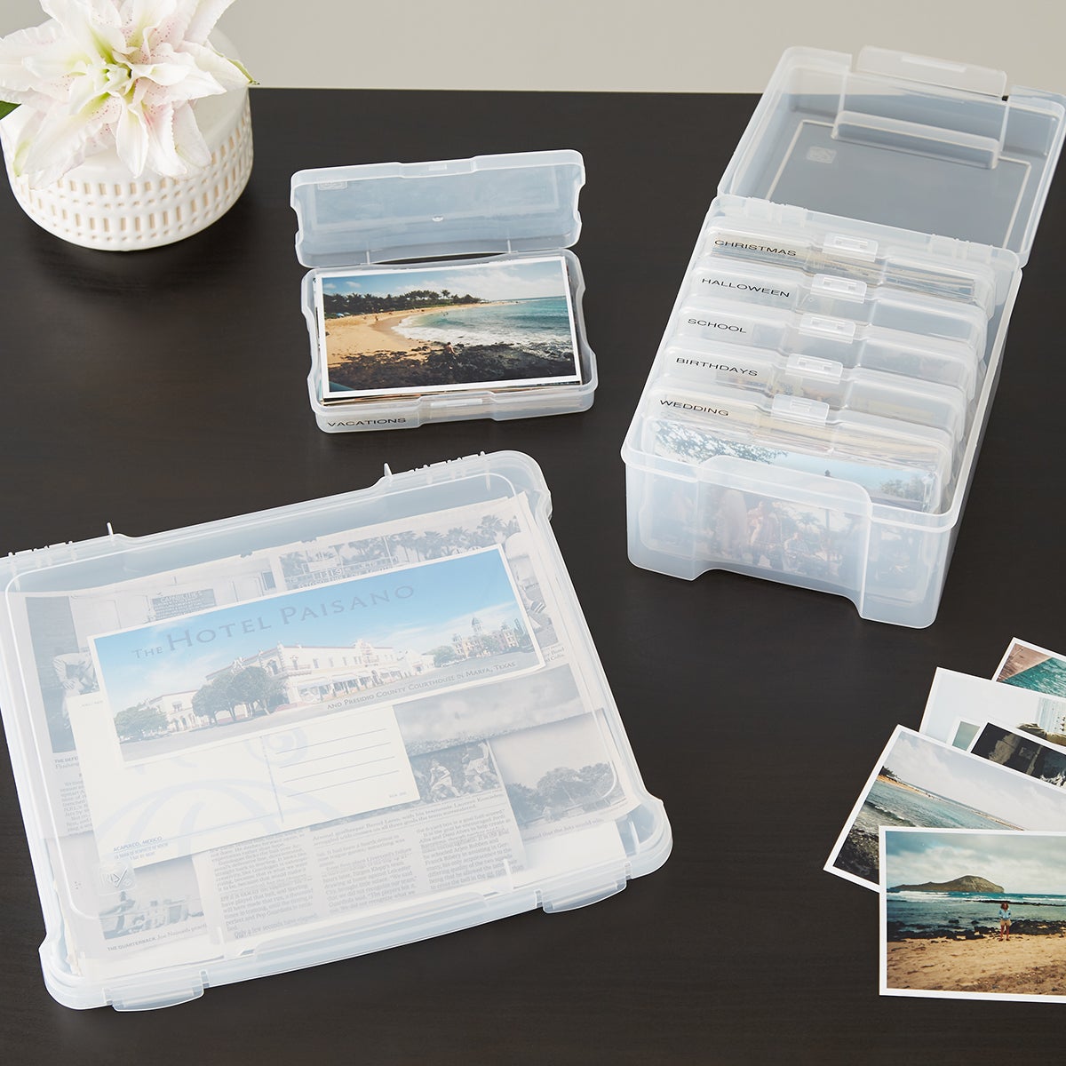 Aiuonenian 5x7 Photo Storage Boxes, Small Photo Storage Box