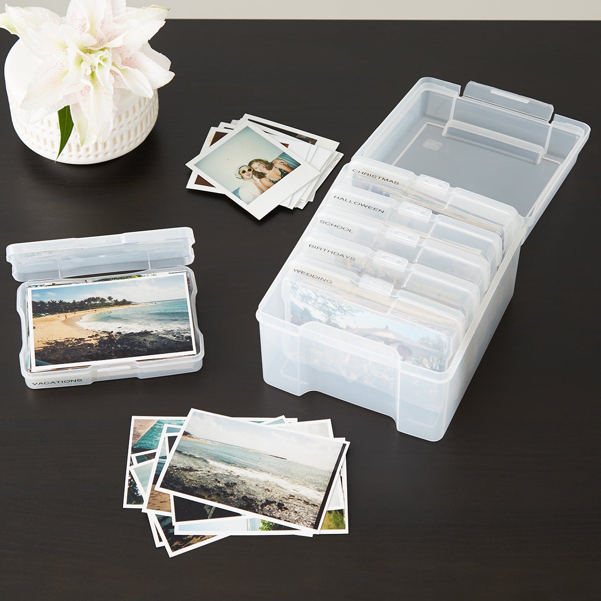 Yasaly 5 inchx7 inch Transparent Storage Box Photo & Crafts Organiser Including 6 Cases & L, 1pc