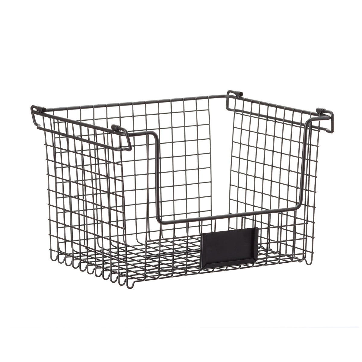 iDesign Black Stackable Basket The Container Store
