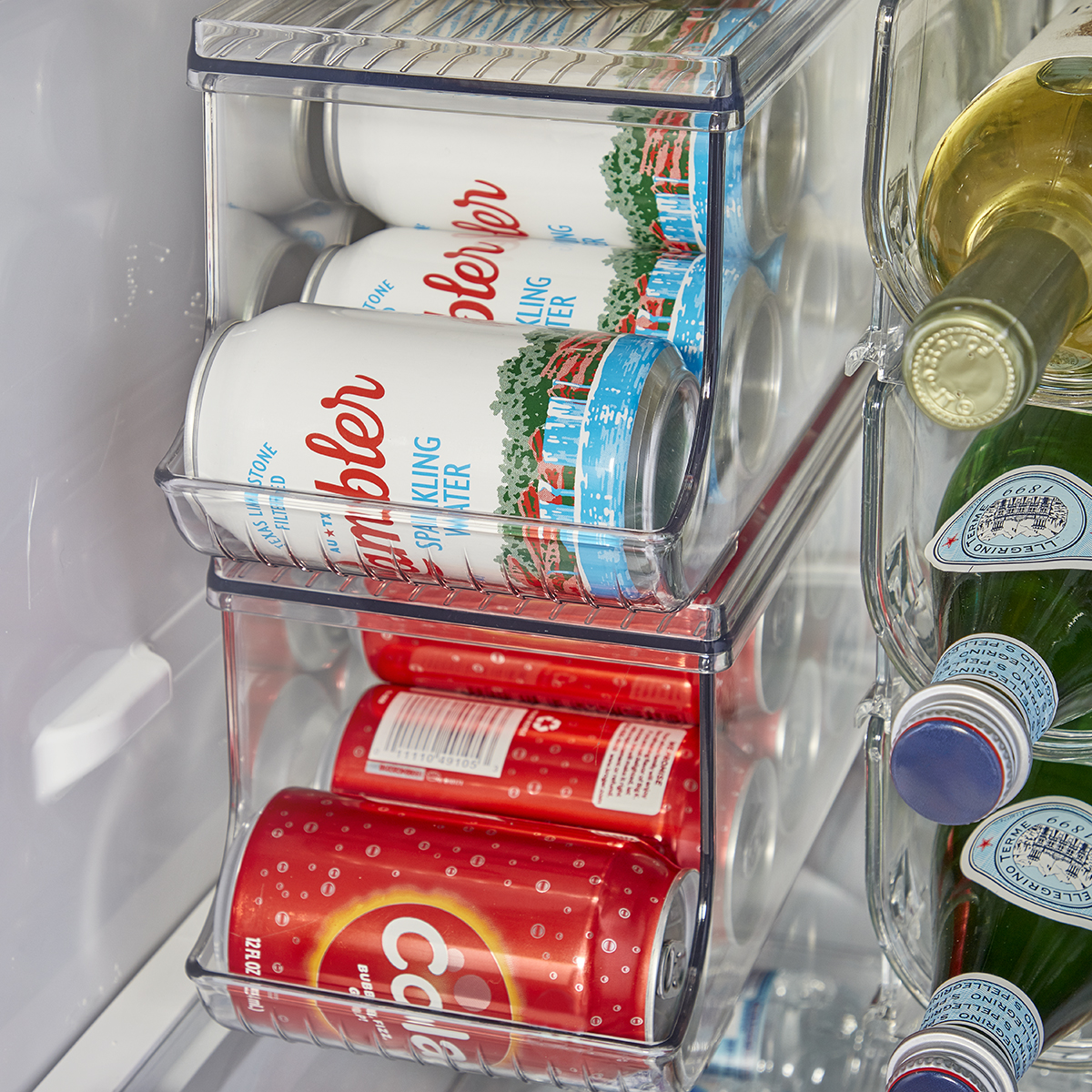 Soda Can Tin Fridge Storage Box Containers Dispenser Holder Rack Drink Beverage 