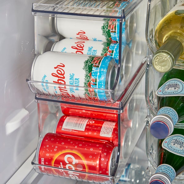 iDesign Linus Fridge Bins Soda Can Organizer with Shelf | The 
