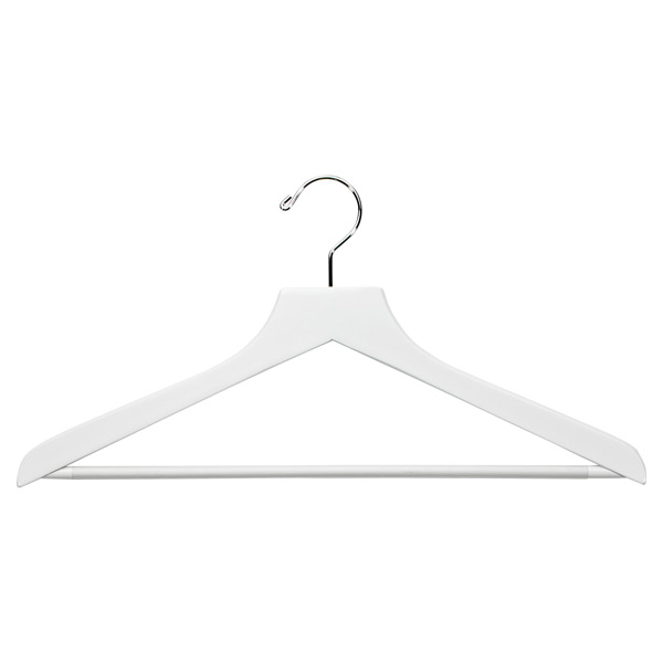 white wooden hangers