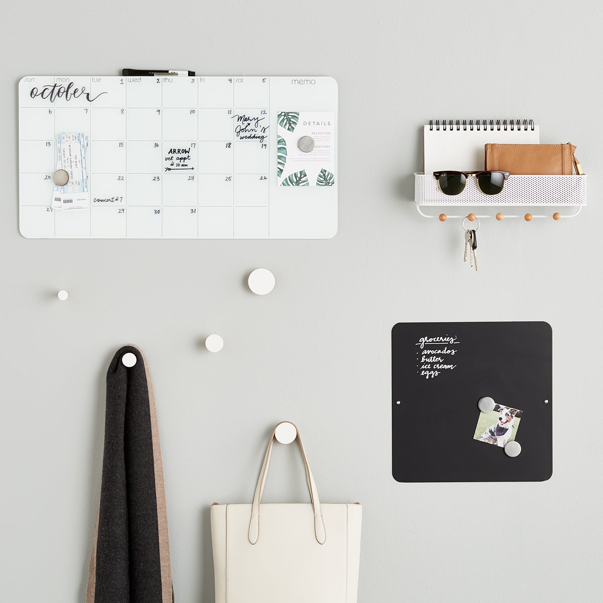 Three by Three Monthly Glass Magnetic Dry Erase Board | The