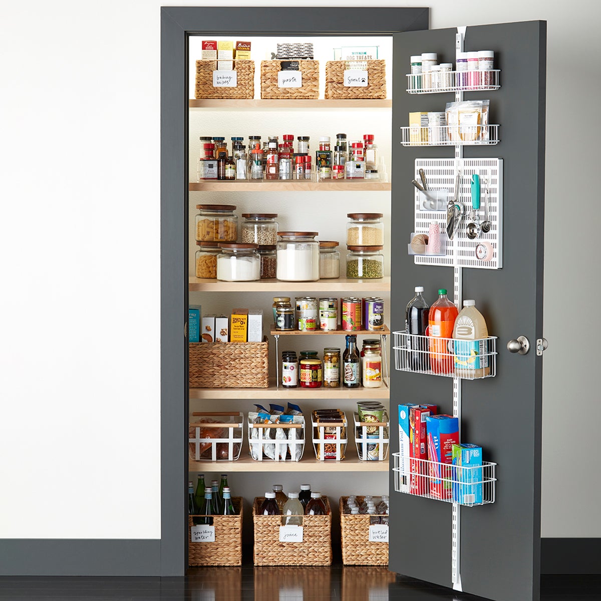 Elfa White Wire Kitchen Door Wall Rack The Container Store