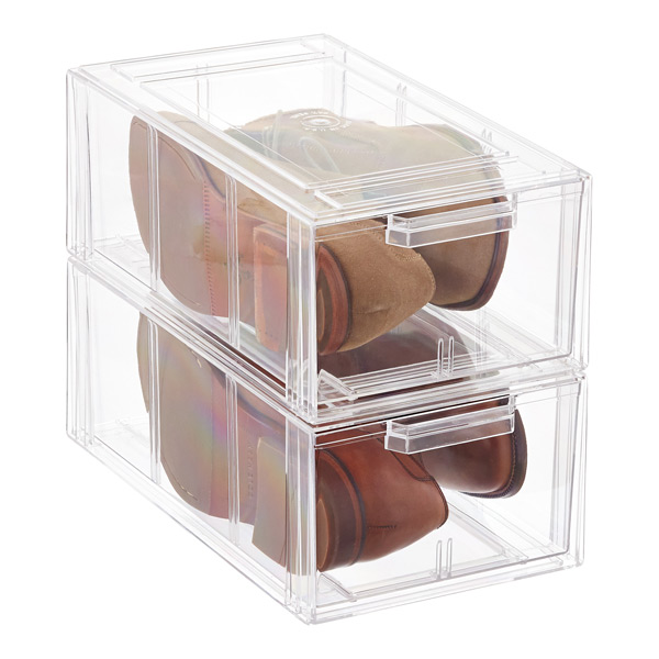 Clear Stackable Large Shoe Drawer The, Clear Storage Container For Shoes