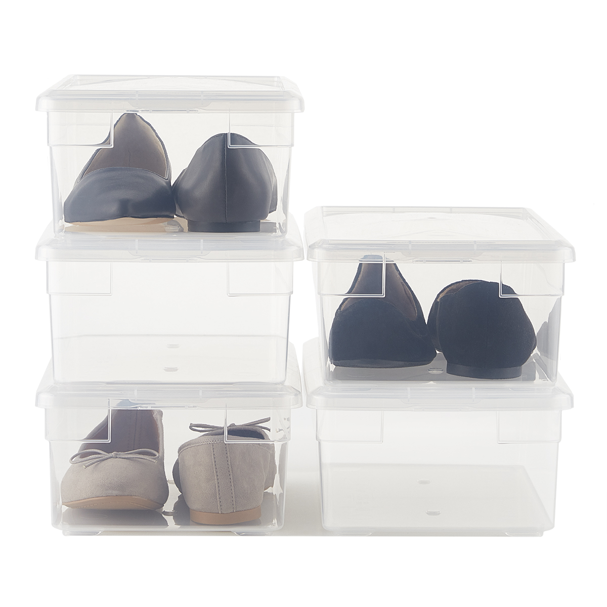 Stackable Shoe Storage Boxes Sneakers Trainers Display Box Plastic Shoe  Boxes | eBay