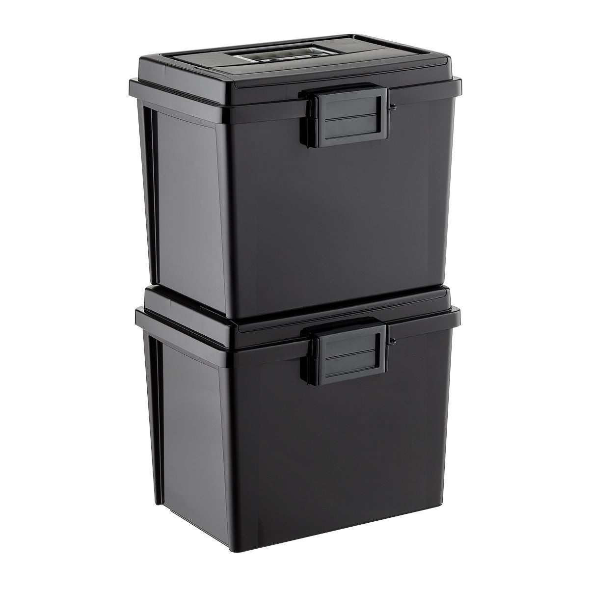 Iris Black Weathertight Portable File Box with Handle | The