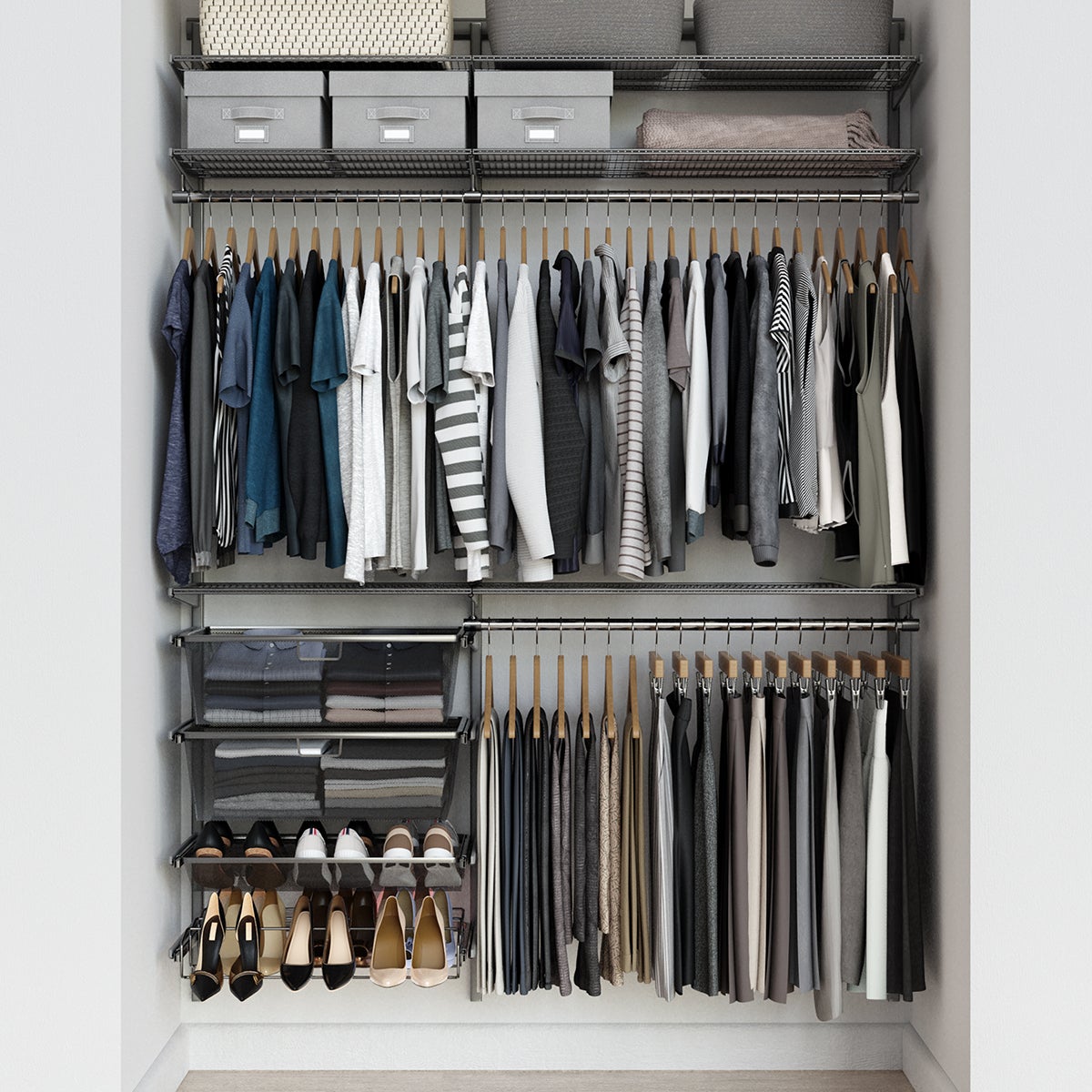 5' Reach-In Closet Platinum, 5' x 16 x 7' | The Container Store