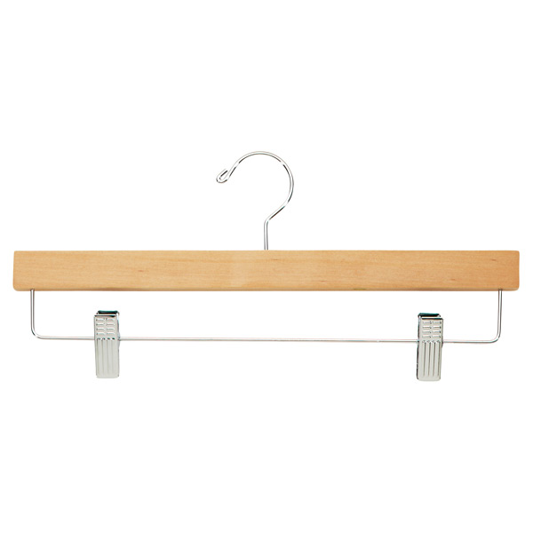 Natural Wooden Trouser Clamp & Skirt Hanger | The Container Store