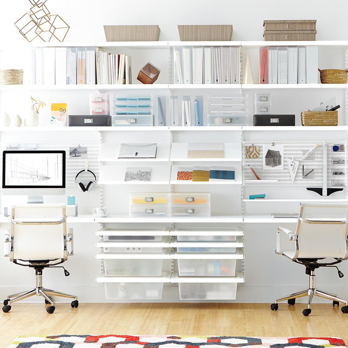 White Elfa Decor Office The Container Store