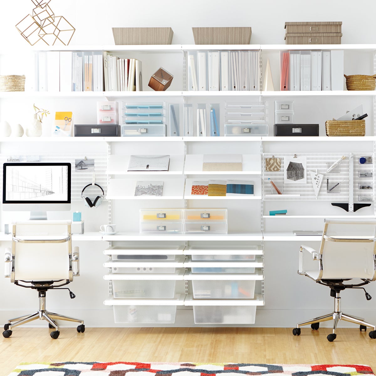 White Elfa Decor Office The Container Store