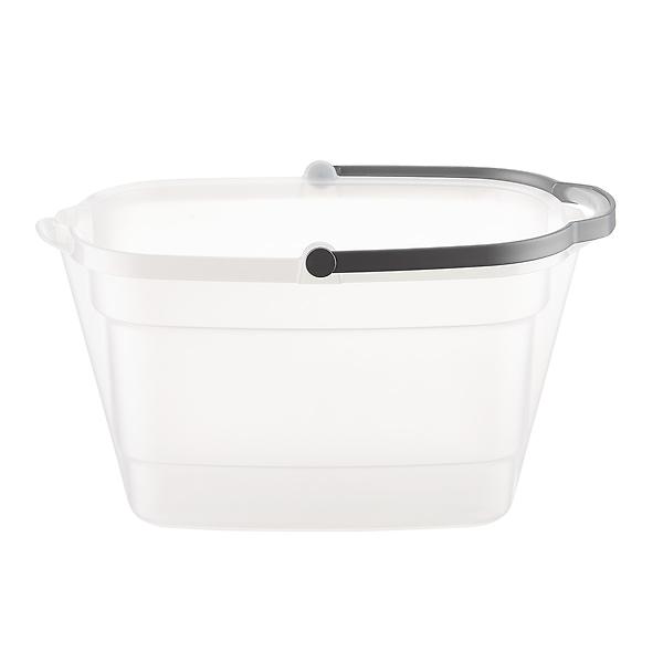 Plastic Rectangular Cleaning Bucket with Handle, Clear, 4 Gallon