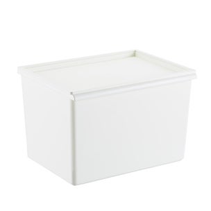 White Plastic Stacking Bins with Lids | The Container Store