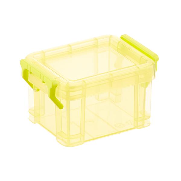 Teyyvn Plastic Mini Latch Box, Storage Bin with Locking Lids(Pack of 4, 2  L, Clear)