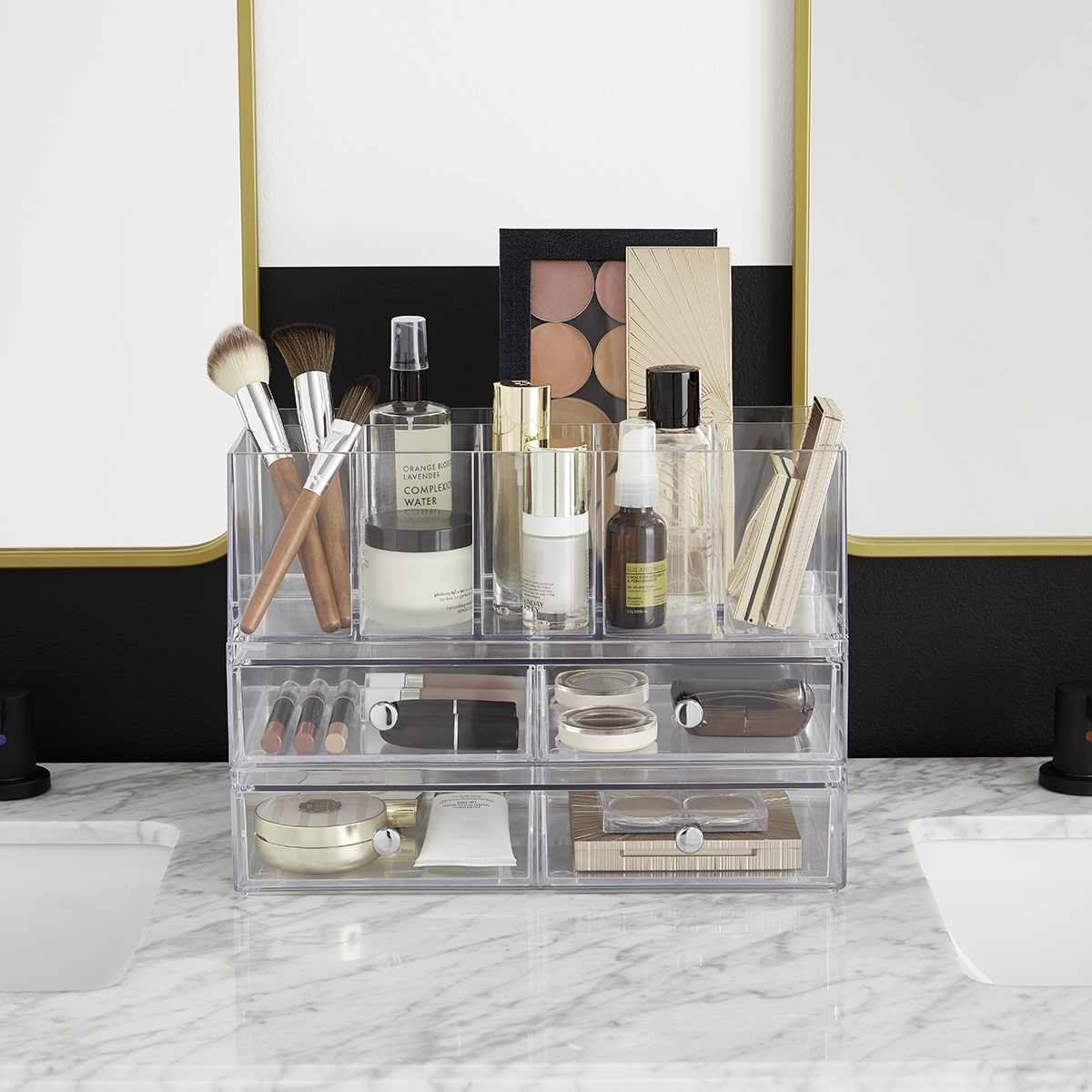 3 Tier Makeup Organizer,Stackable Cosmetic Display Case Skincare