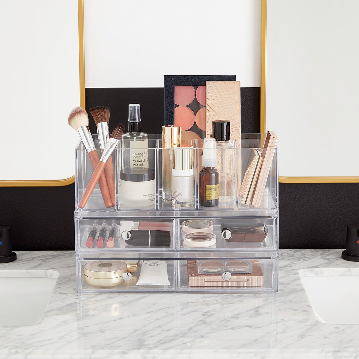 3 Tier Makeup Organizer,Stackable Cosmetic Display Case Skincare