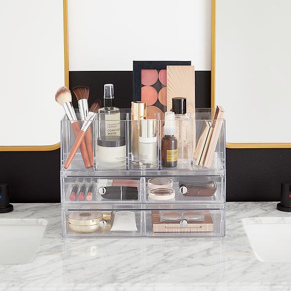 kerne handling maske iDesign Clarity Stackable Makeup System | The Container Store