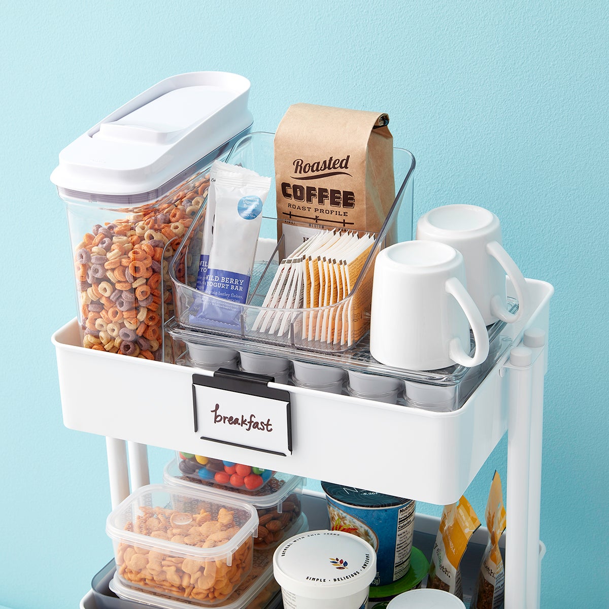 College Kitchen 3 Tier Rolling Cart Storage Solution