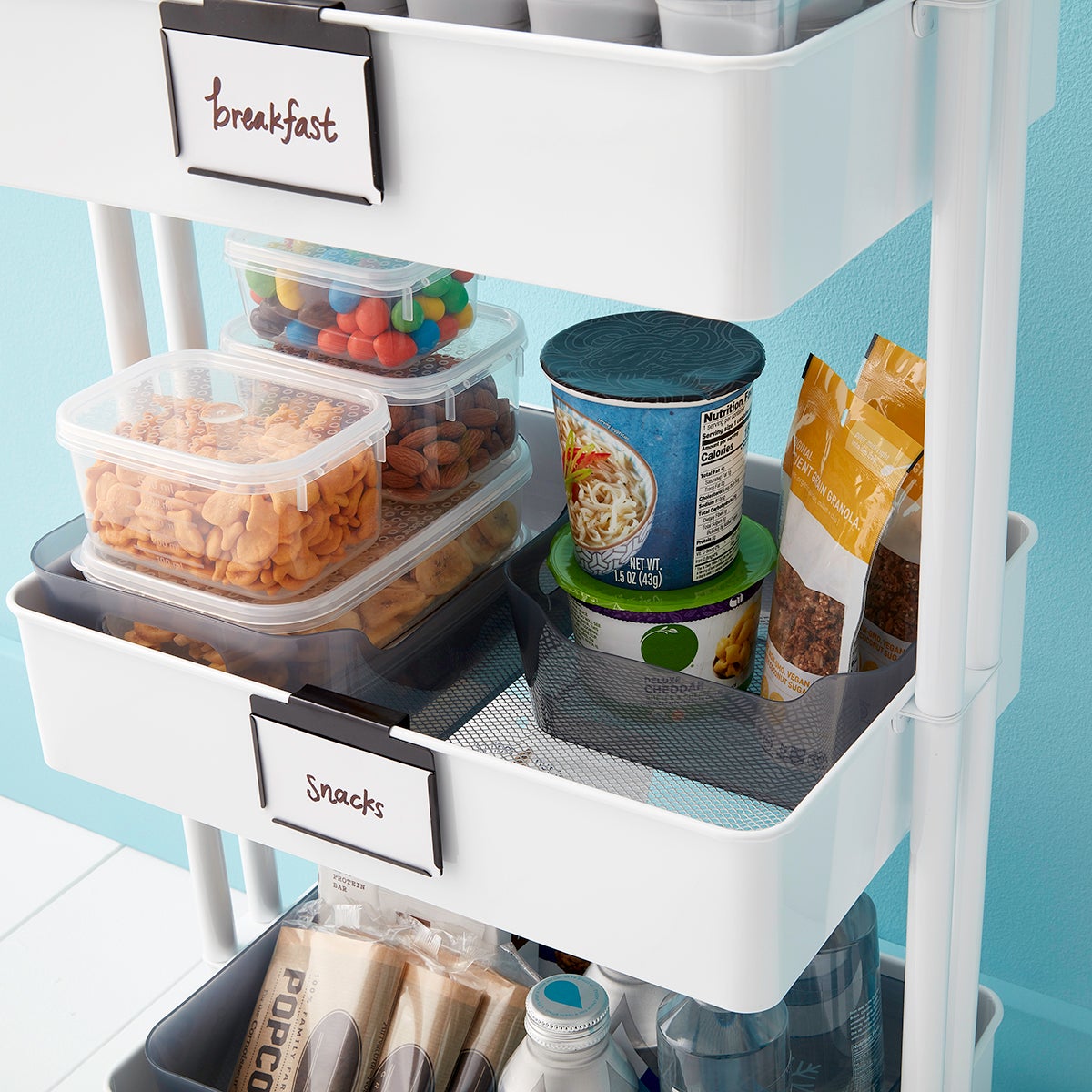 College Kitchen 3 Tier Rolling Cart Storage Solution