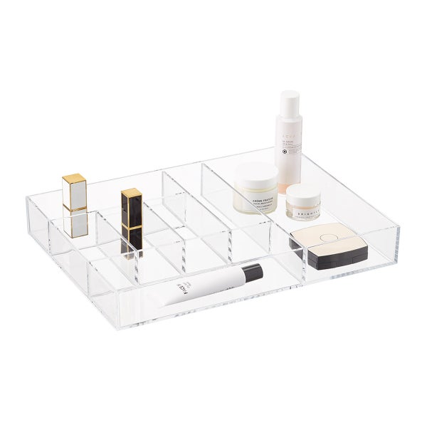 Clear 7-Section Makeup Tray