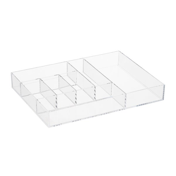 Clear 7-Section Makeup Tray