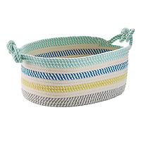 Cotton Rope Oval Bin w/Handles Multicolor