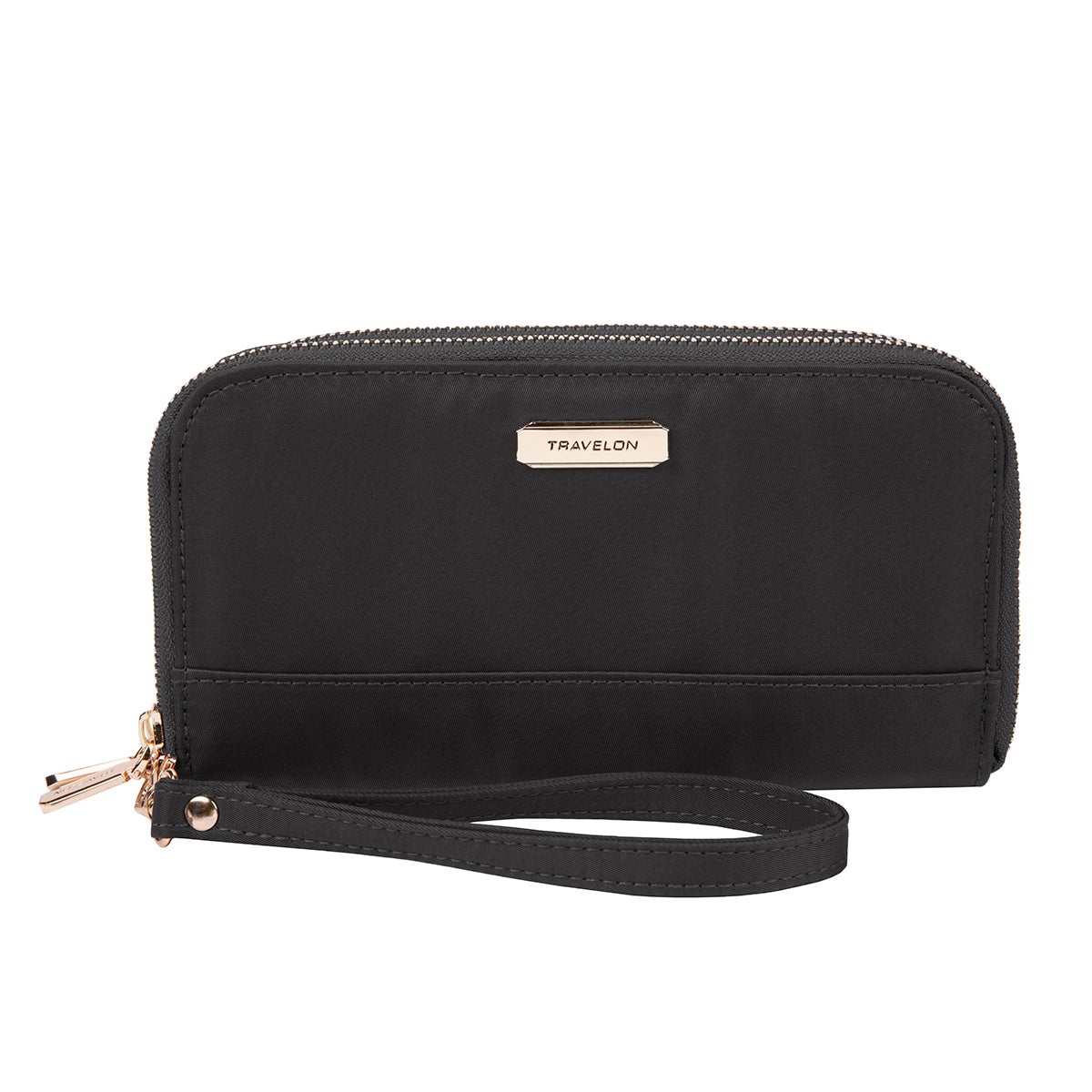 Travelon RFID Blocking Black Double Zip Wallet The Container Store