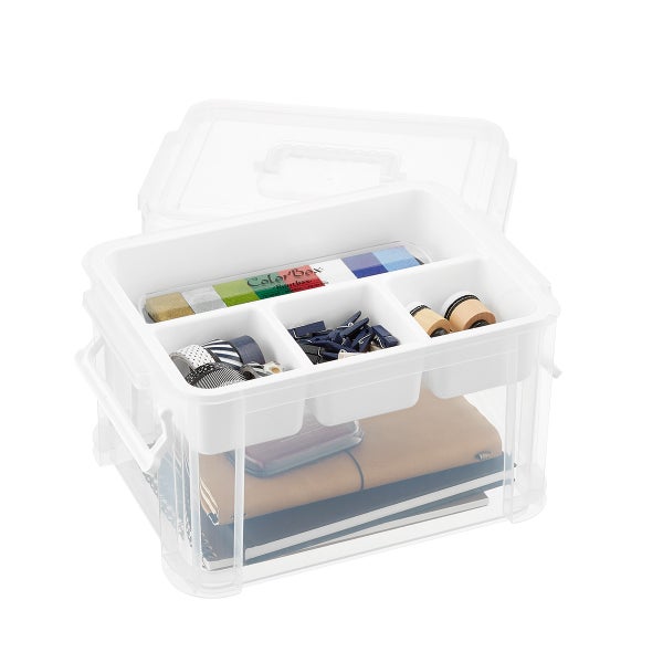 Small White Craft Organizer Tote