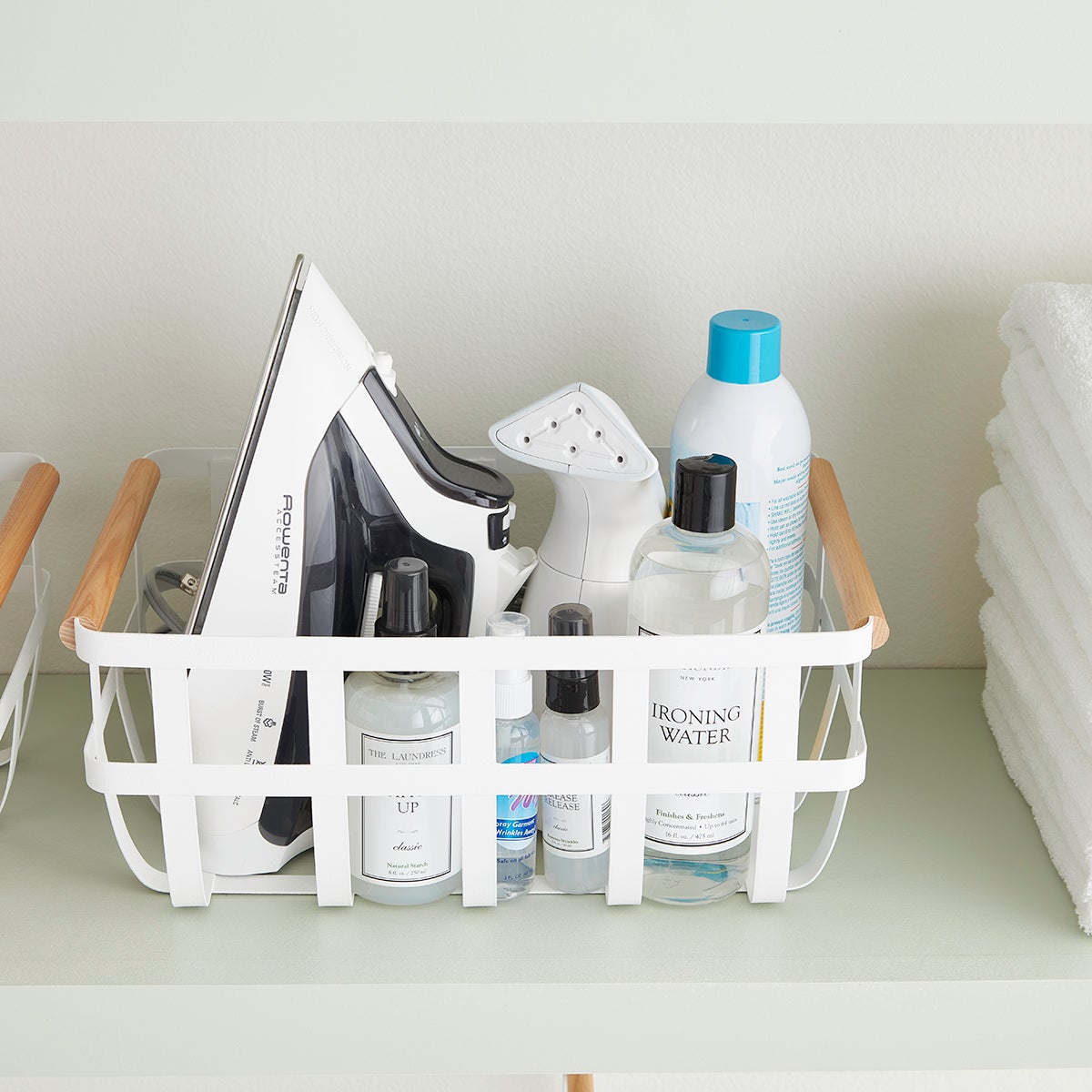 Yamazaki Tosca Baskets with Wooden Handles The Container Store