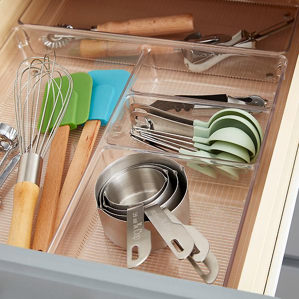 iDesign Linus Cabinet Organizer with Drawer - Clear - 12 x 3 x 3-1/2 H - Each