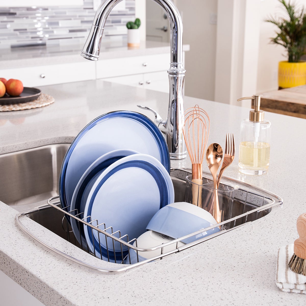 Stainless Steel Over the Sink Dish Rack