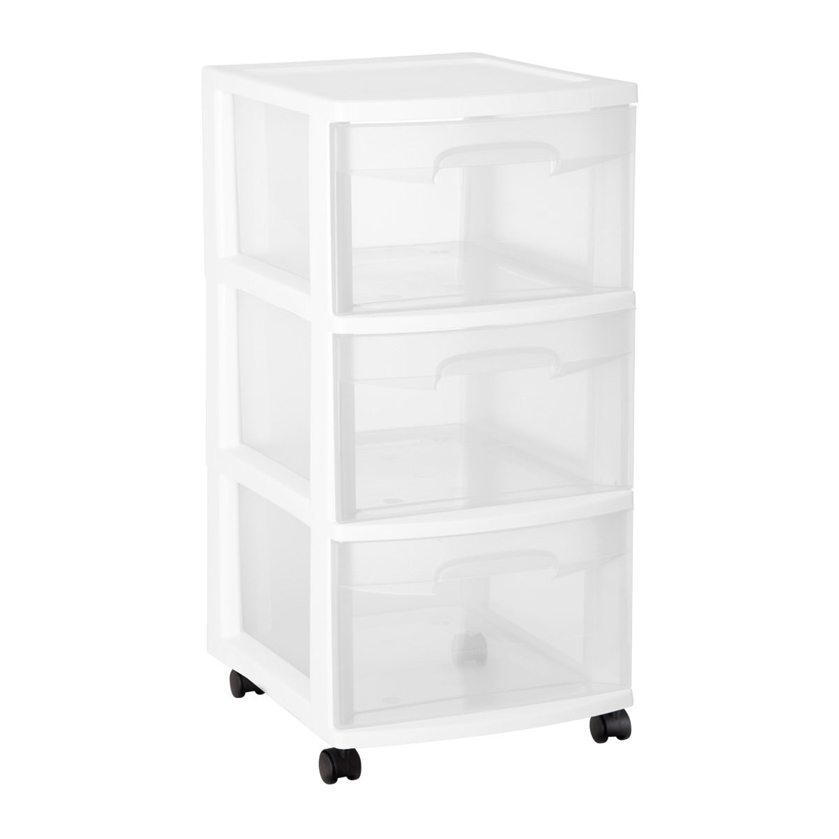 Sterilite Wide 3 Drawer Unit Plastic, White