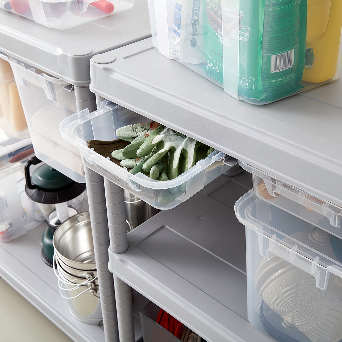 Grey Tribac Bin Rails Set Of 2 The Container Store