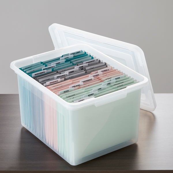 Clear Stackable File Tote Boxes