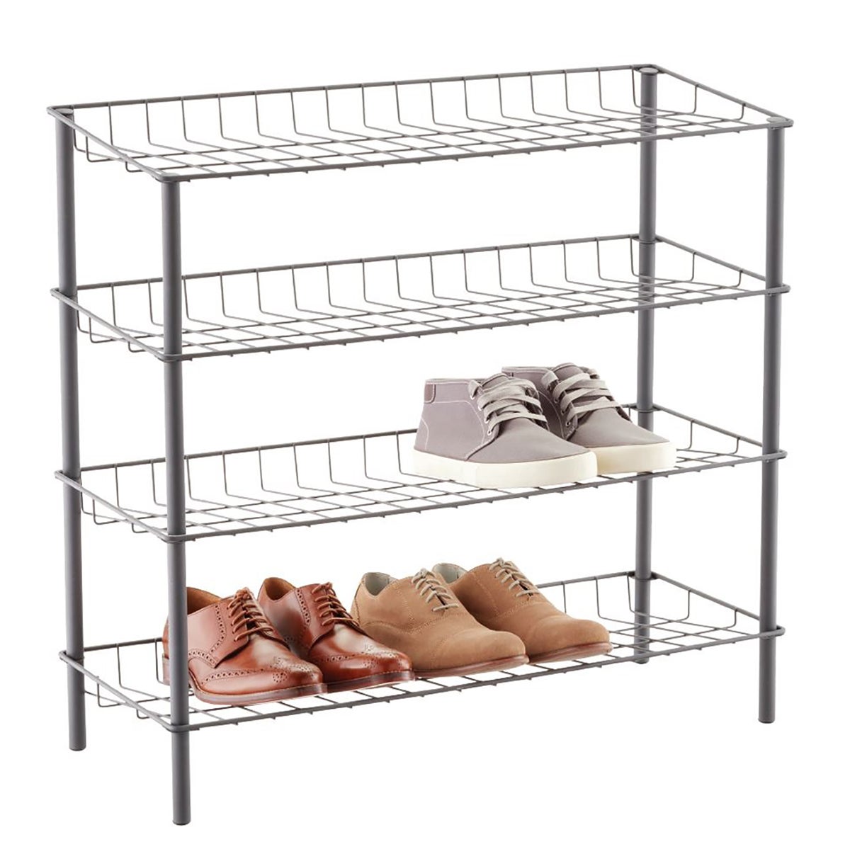 Berkley Jensen 4-Tier Metal Shoe Rack, Black