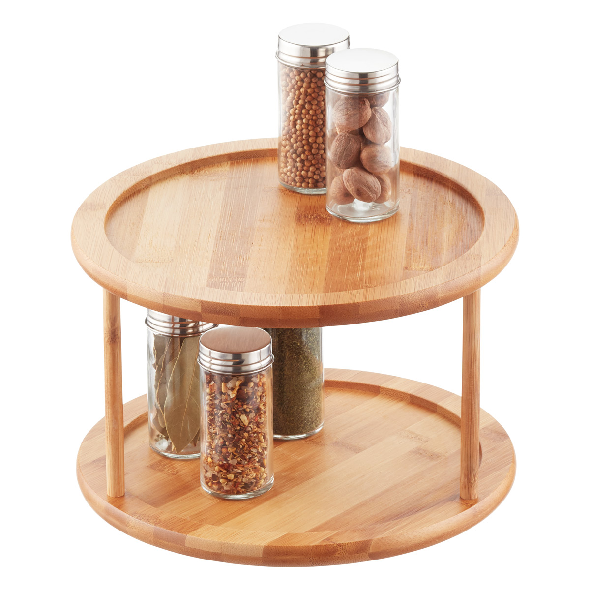 2 Tier lazy susan turntable for a spice organizer