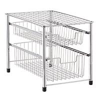 Double Drawer Wire Pull-Out Cabinet Organizer