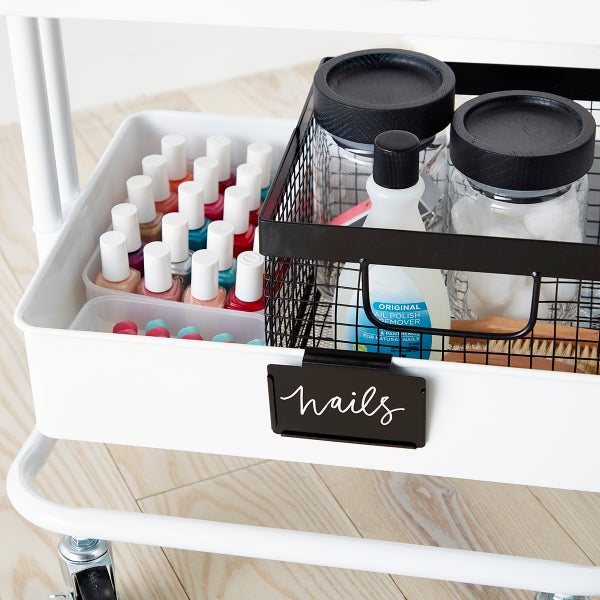 Cabilock Metal Mesh Storage Basket - Black, 25.5x18x12cm, With Wooden Handle, For Shelves & Organizing 2 thumbnail image