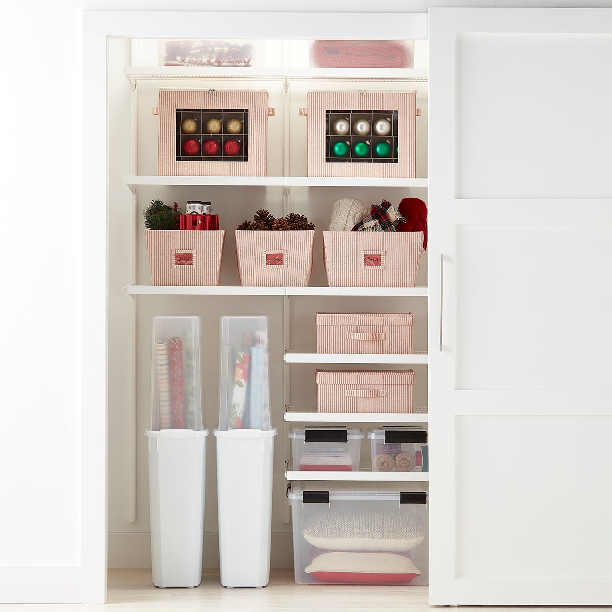 container store gift wrap storage