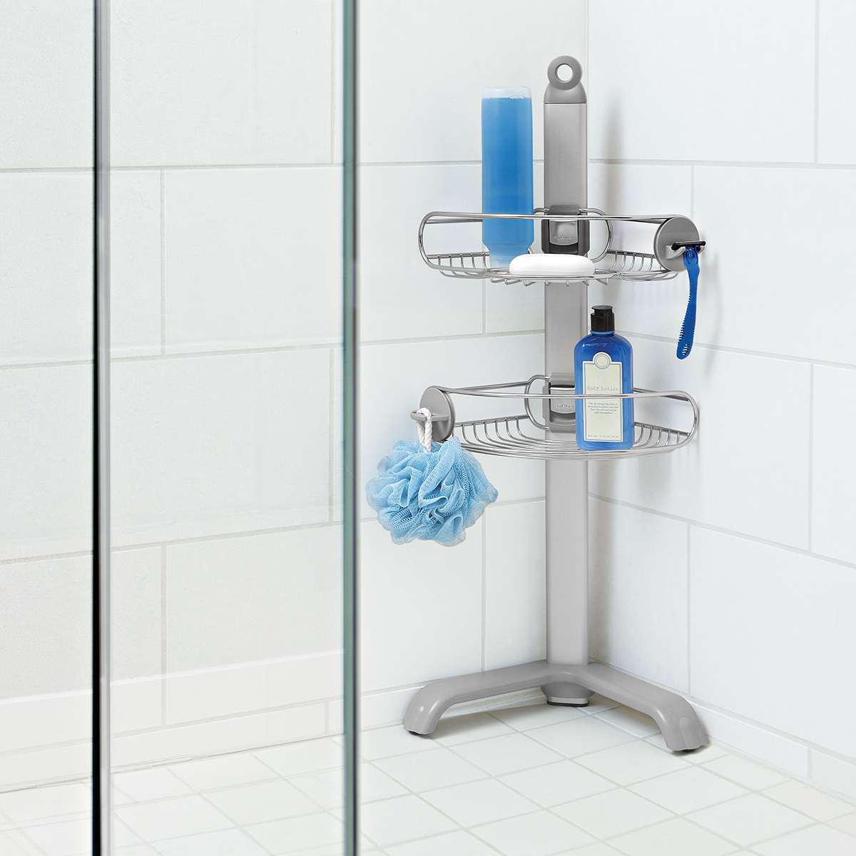 Search Longzon on 👉 ✨Keep your bathroom items dry and organized with  the ventilated and drainage design of Shower Caddy, are SO easy to  install!🙌✨ #cleaning #showershelves #finds #bathroom #organizedhome  #nodrilling #storage #